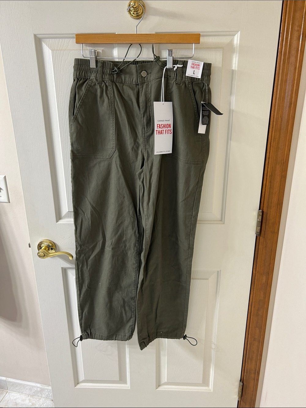 Celebrity Pink Olive Green Cargo Joggers